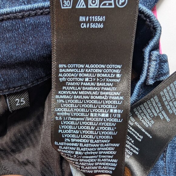 7 For All Mankind High Waist Ankle Gwenevere Skinny Jeans Dark Blue Size 25 - Picture 8 of 8